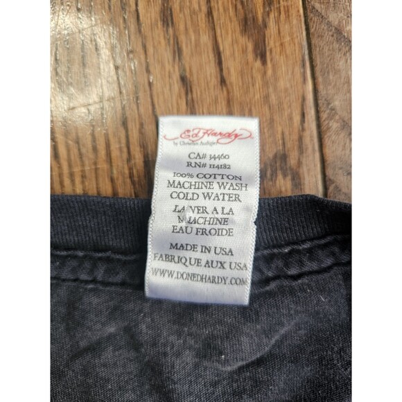 Ed Hardy Phoenix Graphic T-Shirt Black Sz Large Vtg Y2K - Picture 4 of 10